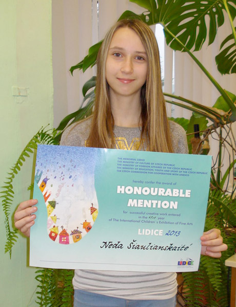 Mokinė – tarptautinės parodos laureatė Mokinė – tarptautinės parodos laureatė
