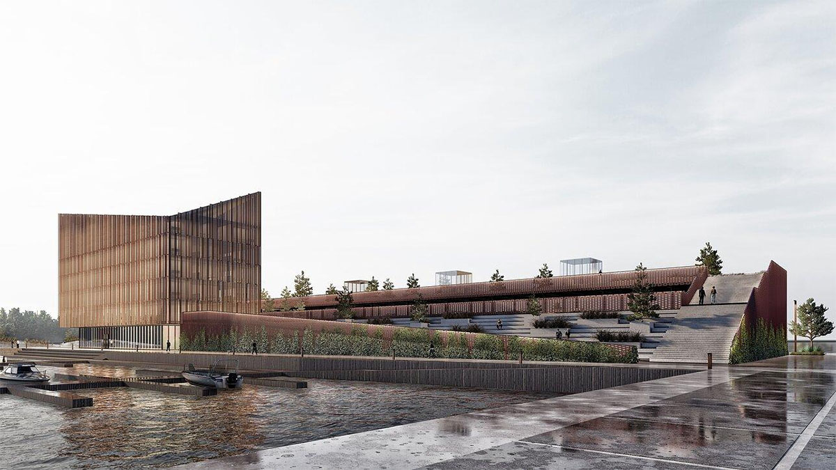 Naujo Klaipėdos uosto direkcijos biuro vizualizacija